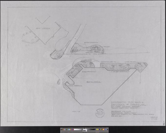  Landscaping plan for the Daylodge at Timberline, Barbara Fealy landscape architectural records, 1966-1993