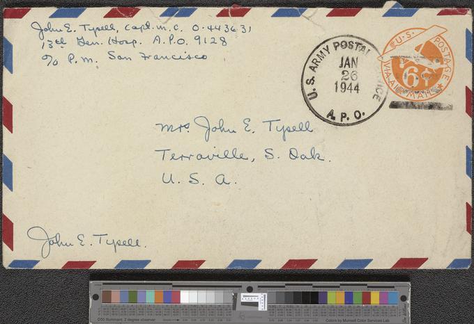 John Tysell Sr. Personal Correspondence 1944, John Edward Tysell, Sr. papers