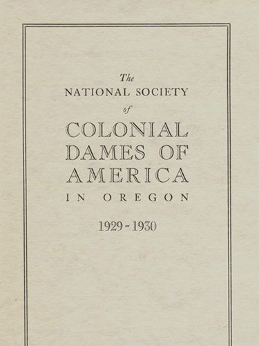 Social Registry Cover, Gertrude Bass Warner papers, 1879-1954