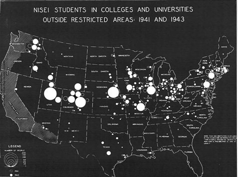 Correspondence, map/visual, pamphlets, report, National Japanese American Student Relocation Council records, 1942-1946