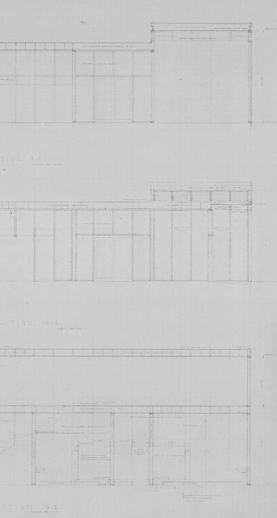 Section Sketch of House, John Yeon architectural drawings, 1934-1976
