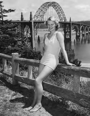 Miss Newport 1948, Beverly Jean Duncan, YB Bridge, Lincoln County Historical Society Archive