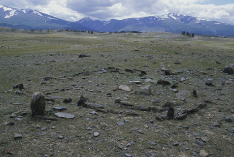 Dwelling: double wall, interior hearth, large stone on east, Mongolian Altai Inventory Collection