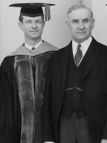 Linus Pauling receiving an honorary doctorate from his alma mater, 1933, Historical Images of Oregon State University