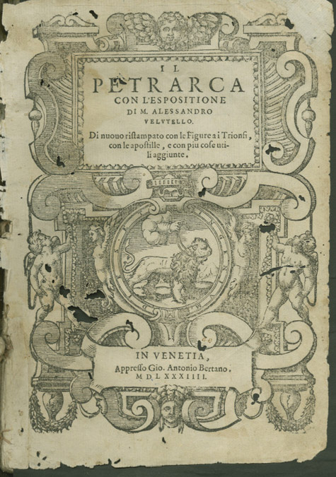 Veulutello Commentary, Petrarch Canzionere