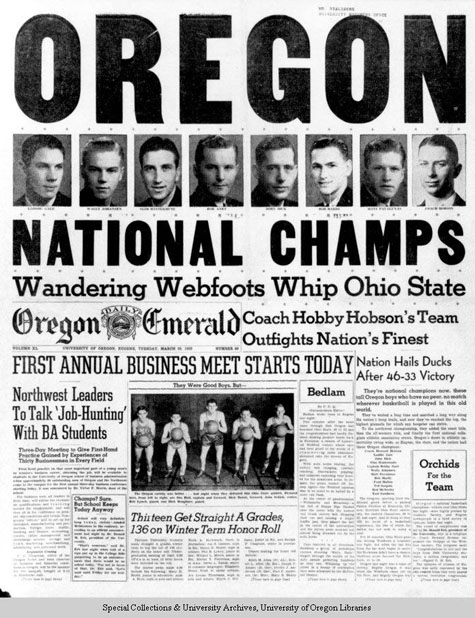 Men's Basketball - National Champs, UO Athletics