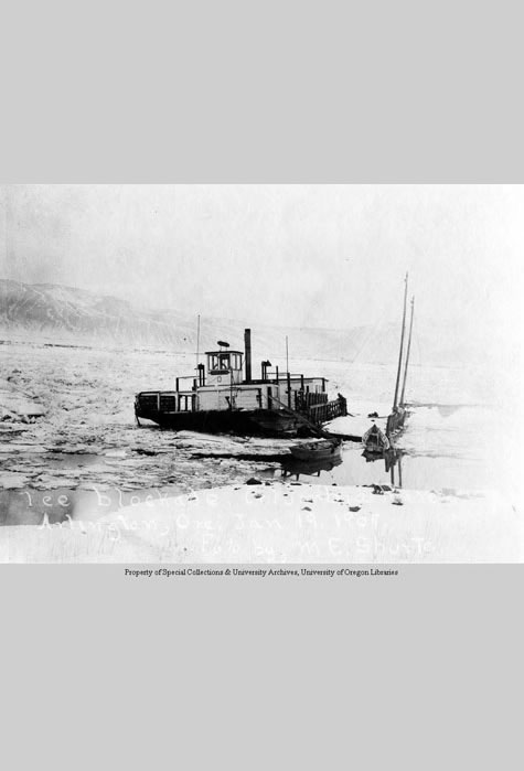 Ice blockade, Columbia River. Arlington, Ore. Jan. 19, 1909, Print Collection, Western Waters Digital Library