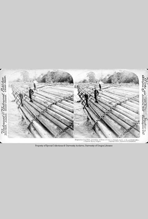 Stupendous Log-Raft, containing millions of feet, Print Collection, Western Waters Digital Library