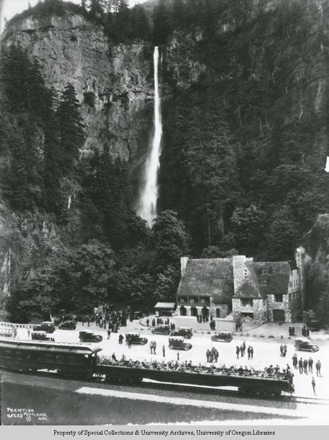 View of Multnomah Falls, Angelus Studio Collections, Western Waters Digital Library