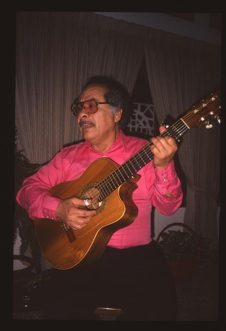 (Site Visit TAAP 1995-96) Mexican Mariachi Requinto: Master Artist Candelario Zamudio and Apprentice Ramon Bajaras