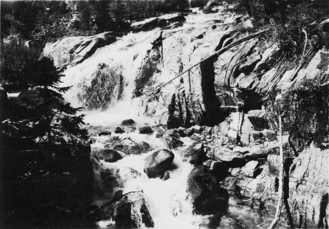 Falls on upper Redfish Lake Creek, Idaho