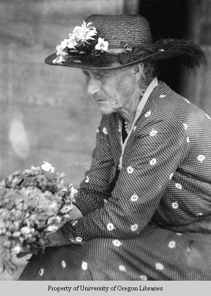 Lydia Ramsey, with flowers