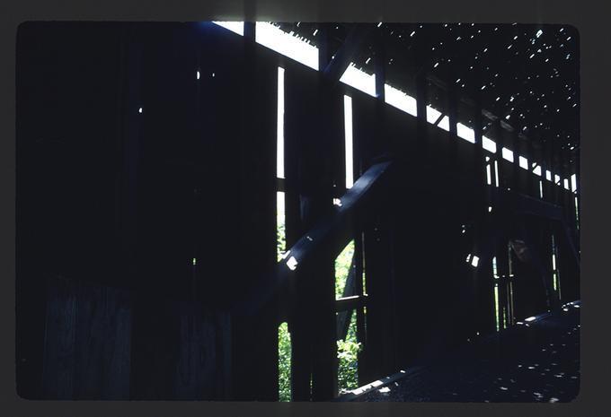 Sequence of slides showing interior and exterior of Antelope Creek Bridge--now abandoned and not in use