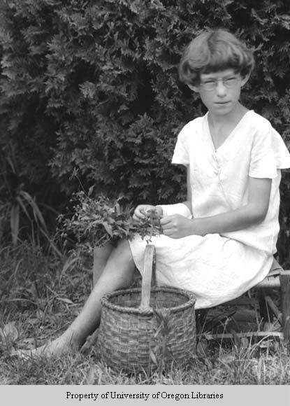 Ermodel Johnson: young girl with basket of flowers