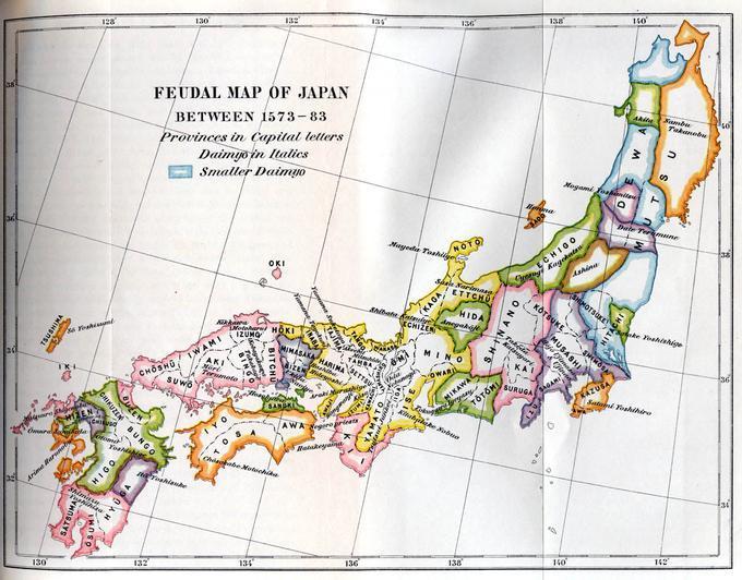 Feudal Map of Japan Between 1573-83