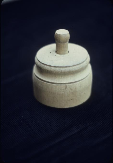 15-inch circumference x 8-inch tall butter press with 3 1/2-inch diameter acorn and leaf imprint