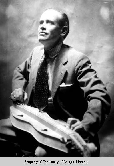 John Jacob Niles playing an Appalachian dulcimer