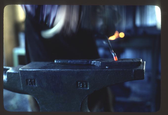 Jim making pins for hinges