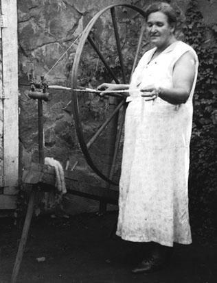 Abigail Hall Ritchie, spinning