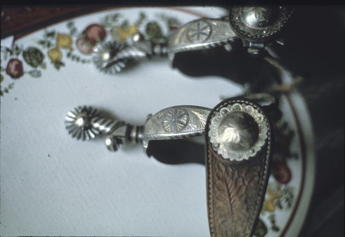Pair of spurs, outside showing
