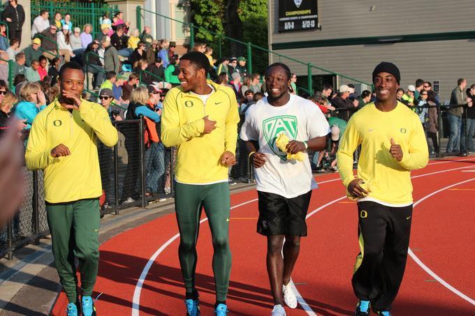 Men's 4 x 100 victory lap