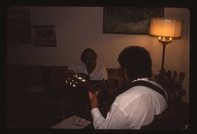 (Site Visit TAAP 1995-96) Mexican Mariachi Requinto: Master Artist Candelario Zamudio and Apprentice Ramon Bajaras