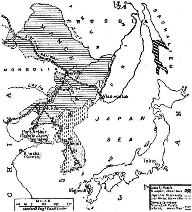 Reference Map Regarding Treaty of Peace Between Russia and Japan, 1905