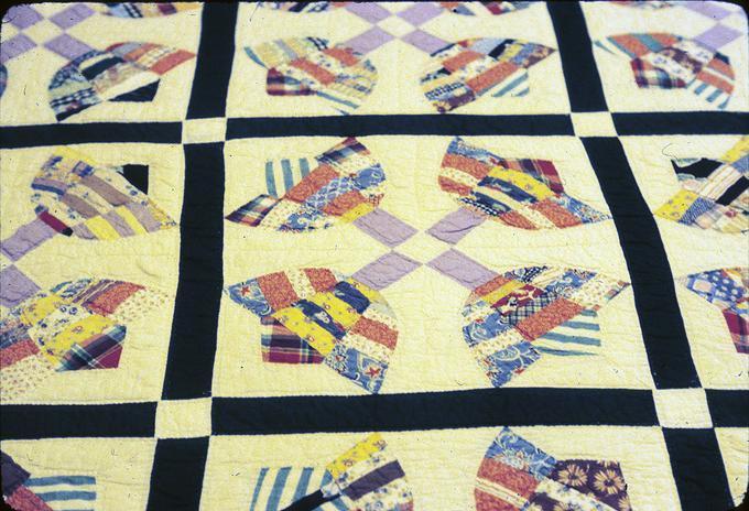 84 x 72 inch tulip quilt with string petals