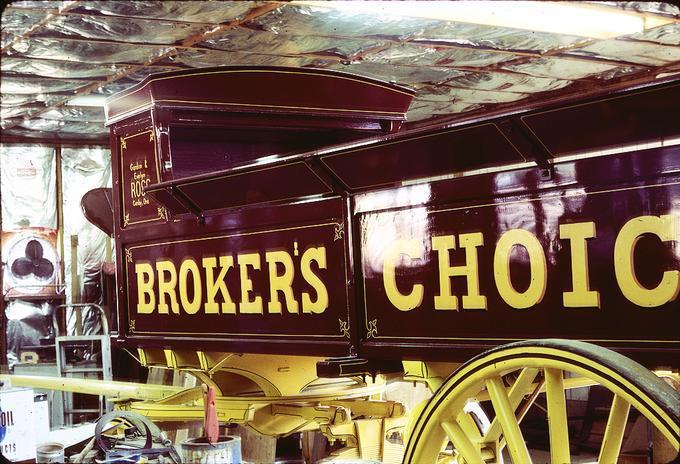 Finished wagon made for Gordon Ross (12 ft  long, 7 ft 5 in high 58 in long. 5.5 ft wheel to wheel. Made 1979.