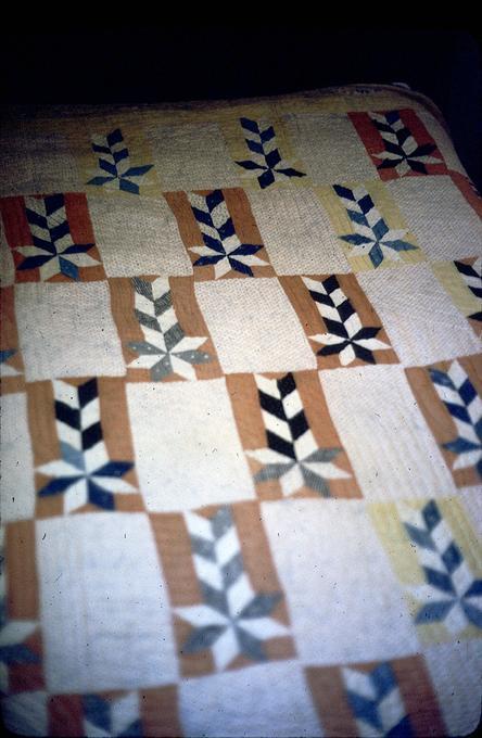 76 x 80-inch Star or Eastern Star quilt made in Eudora, Arkansas by Easter Jones in late 1930s or so