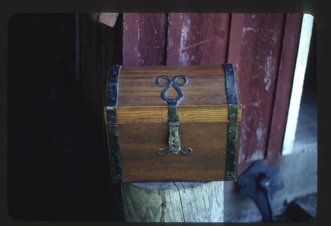 Miniature chest--pine and iron