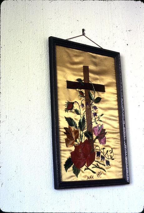 Embroidered cross made in 1935
