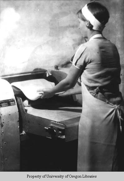 Bakery, Berea College: kneading dough