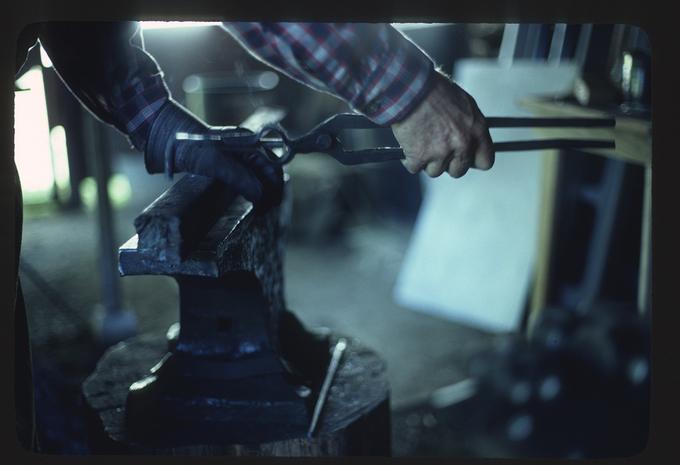 Jim making pins for hinges