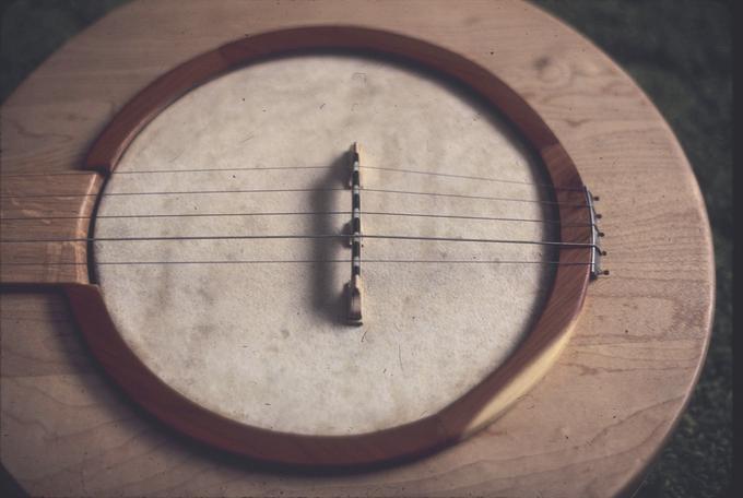 Fancy, right handed banjo, rim section