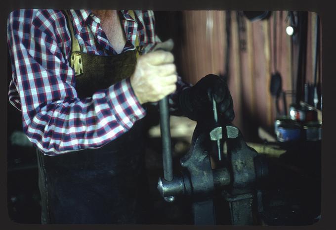 Jim making pins for hinges