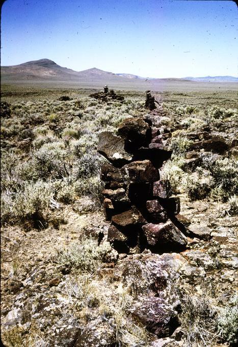 Set of three monuments in line