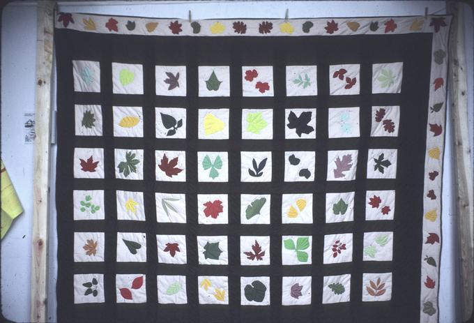 Quilt, Leaf design, by Anne Oveson, 1979