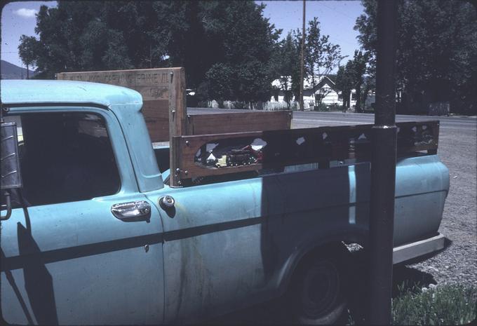 Pickup truck with relief panel installed, side exterior