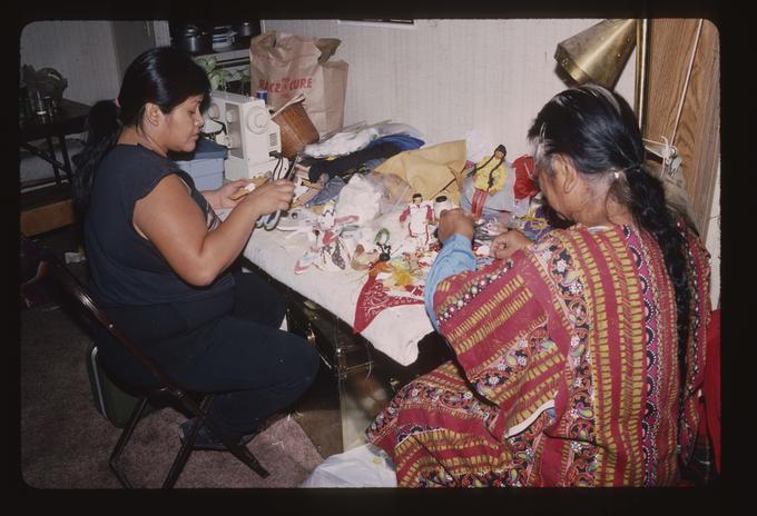 Master Artist Mary Ann Meanus (traditional Doll Making) working with Apprentice Rhonda Arthur