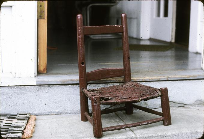 19 x 9 x 6 inch chair made by member of Jordan family (Amy and Ephraim Jordan) probably in Rock Hill, South Carolina by 1862