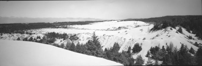 Views of dunes, bridge of N. Bend in background