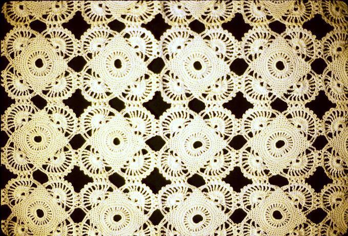 20 x 10 inch crocheted cottom #10 doilies made by LBP about 1950-1952 in Sicily