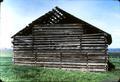 East wall of log barn