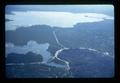 Aerial view of lava flow into central Oregon lake, 1970