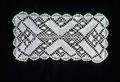 9 x 4 1/2 inch little doily of bobbin lace, 1972