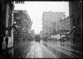 Parade route in the rain.