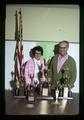 Eoylin Quick and Fred Quick with coin show trophies, Oregon, February 1973