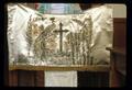 Hand painted banners for altar, painted by Mrs. Mike George, about 1952. Large panels 72 x 2 inches