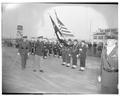 General William F. Dean arriving at the Corvallis airport, April 1954